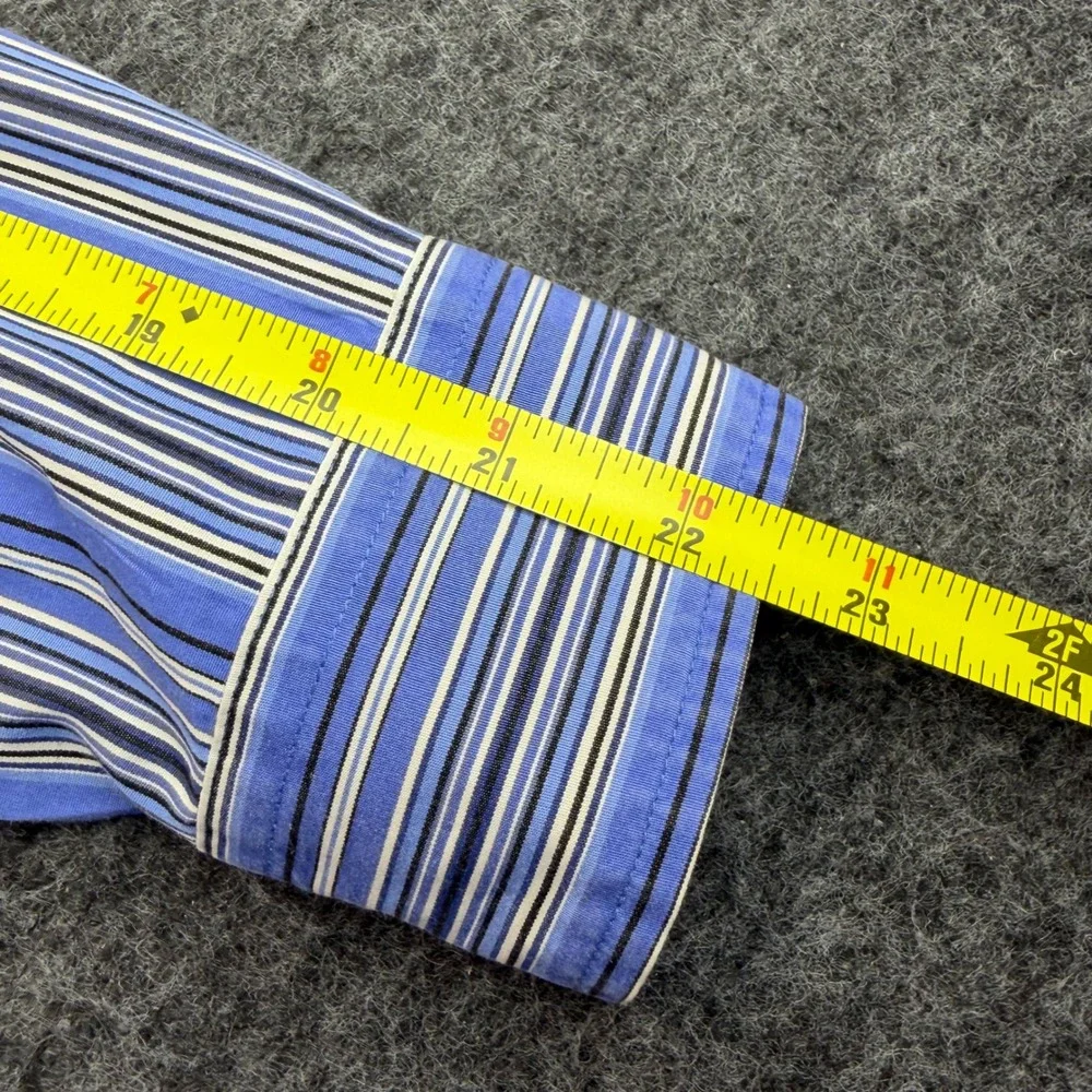 Ralph Lauren Button Down Shirt Kids L 14-16 Blue Striped Casual Long‎ Sleeve
